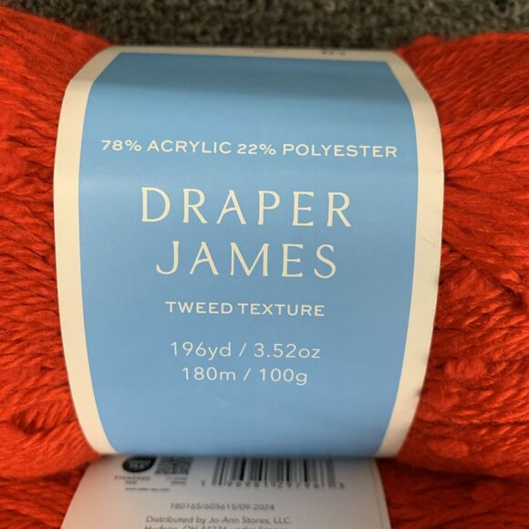 Lot Of 2 Draper James Tweed Texture Holiday Red 196yd 3.52oz Yarn New - Picture 2 of 6